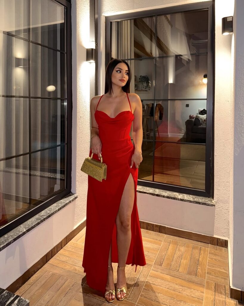 long red dress