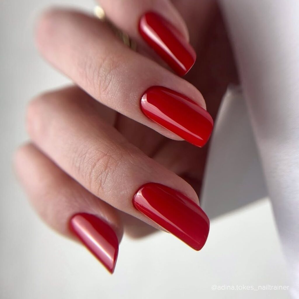 Classy Red Nails